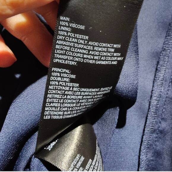 Whistles Women's Sz 10 Navy Gold Celestial Print Stars Moons Dress Long Sleeve - Picture 8 of 11